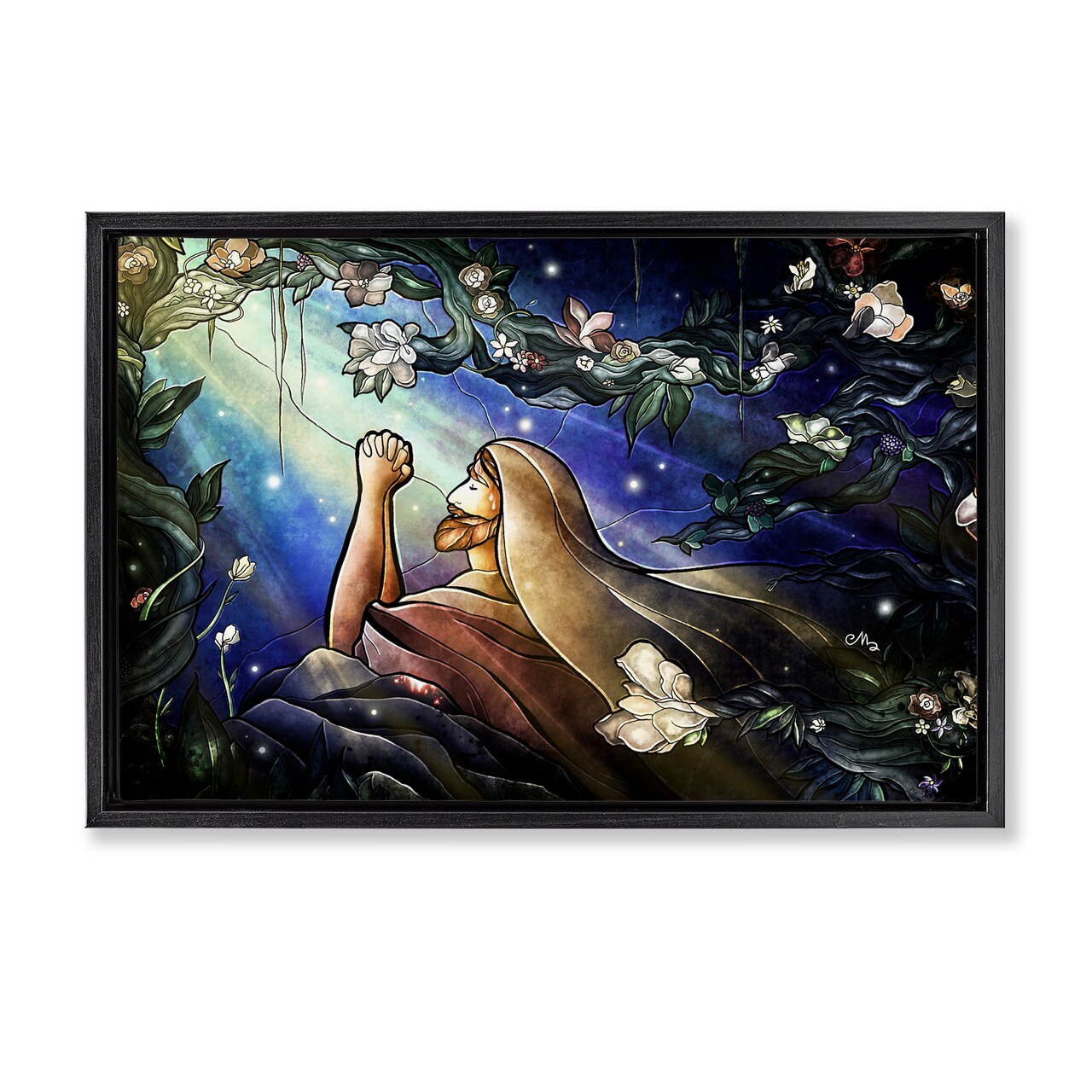Stupell Industries Religious Gethsemane Prayer Floating Frame Design by Mandie Manzano